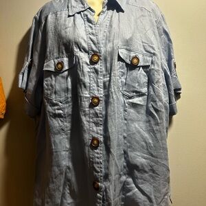 dressbarn Light Blue Women's Button-Up Shirt